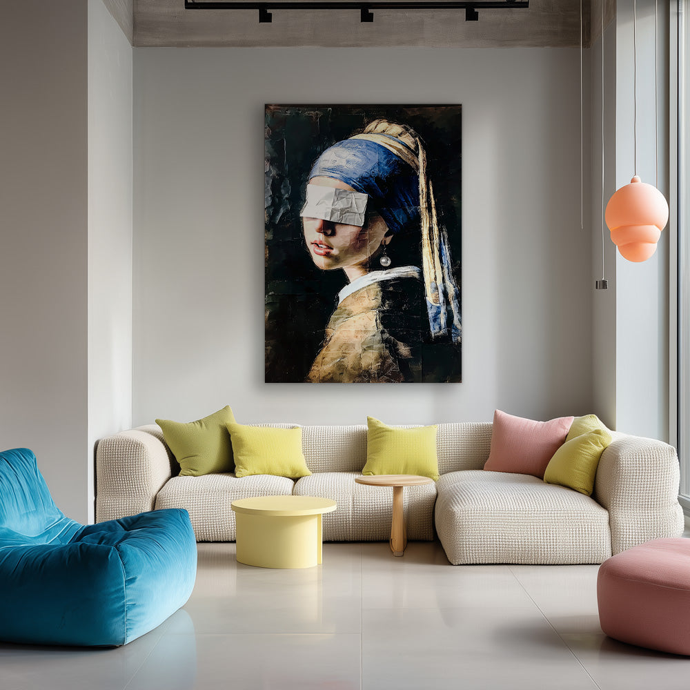 Meisje met de Verborgen Blik Schilderij