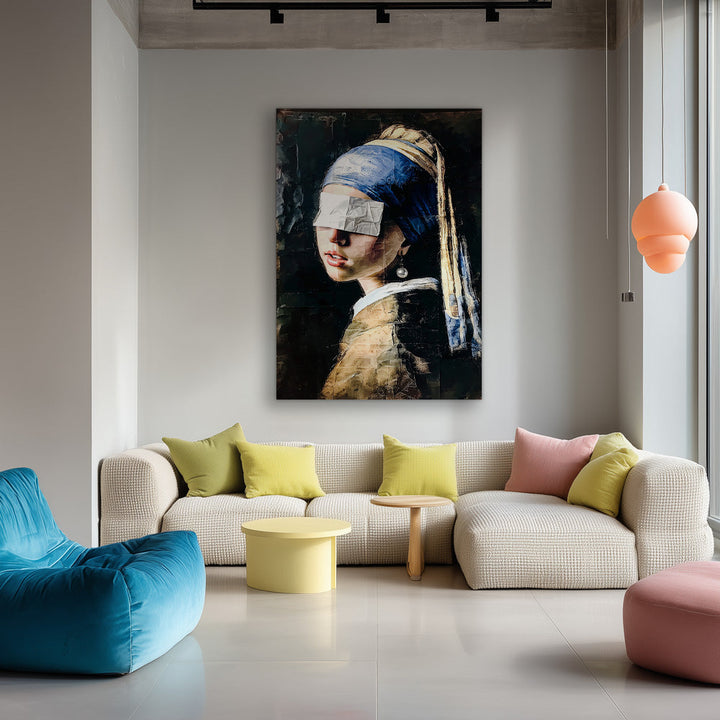 Meisje met de Verborgen Blik Schilderij