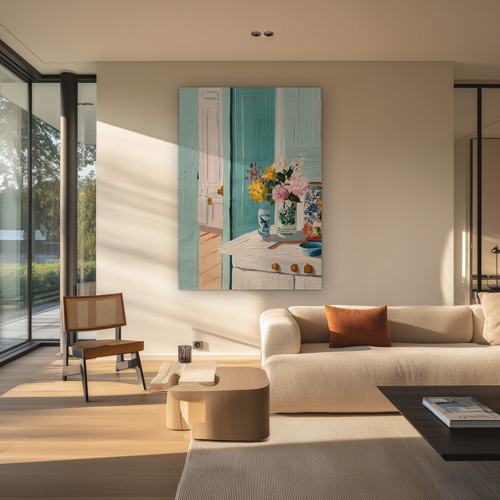 Ochtendlicht Interieur Schilderij