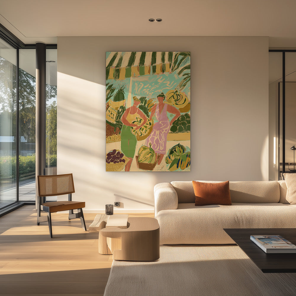 Marktdag in Kleur Schilderij