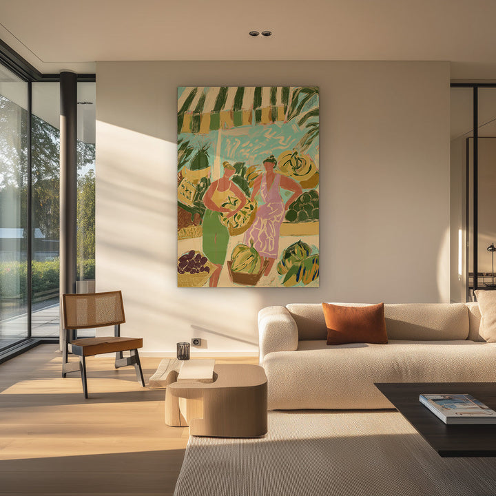 Marktdag in Kleur Schilderij