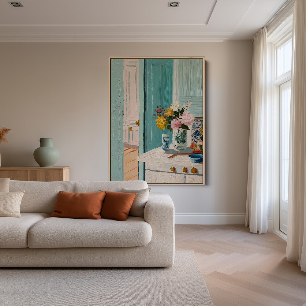 Ochtendlicht Interieur Schilderij