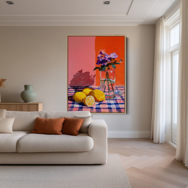 Citroen en Viooltjes Schilderij