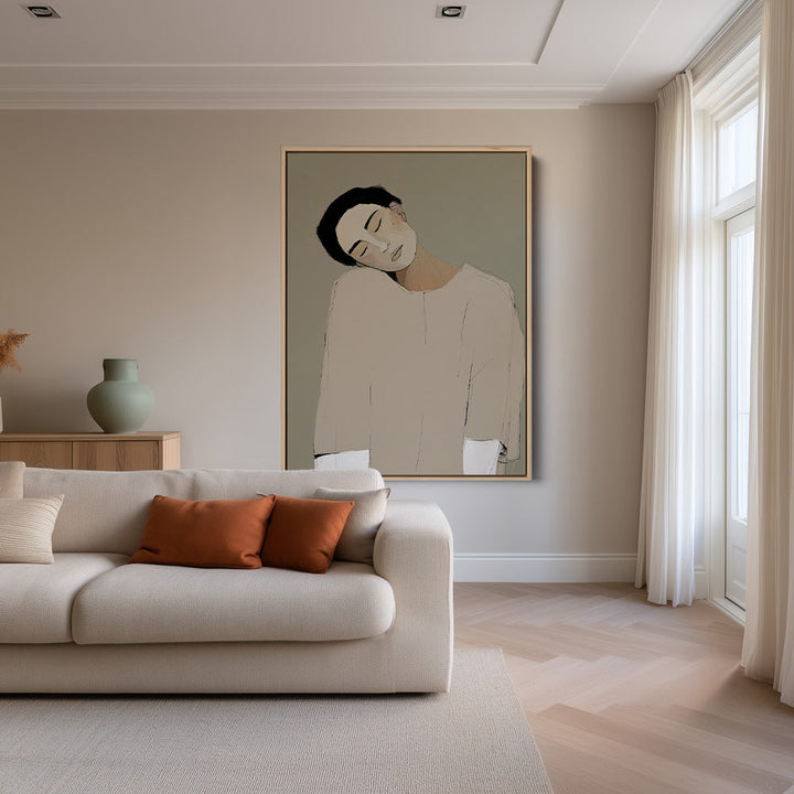 Rust in Beige Schilderij