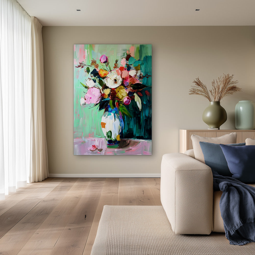 Bloemenexplosie Schilderij