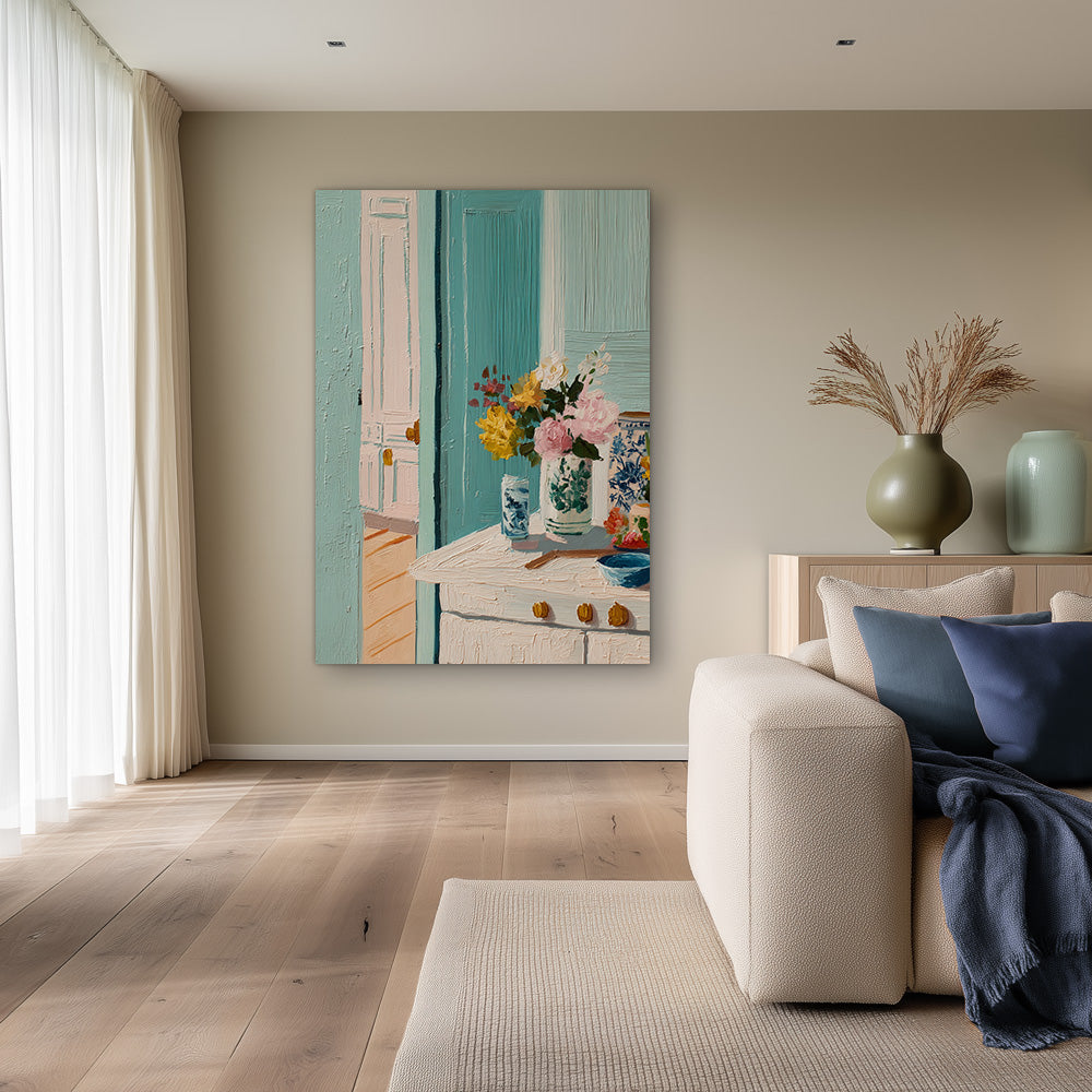 Ochtendlicht Interieur Schilderij