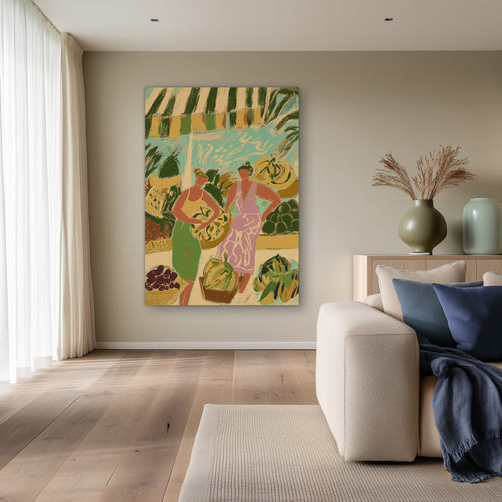Marktdag in Kleur Schilderij