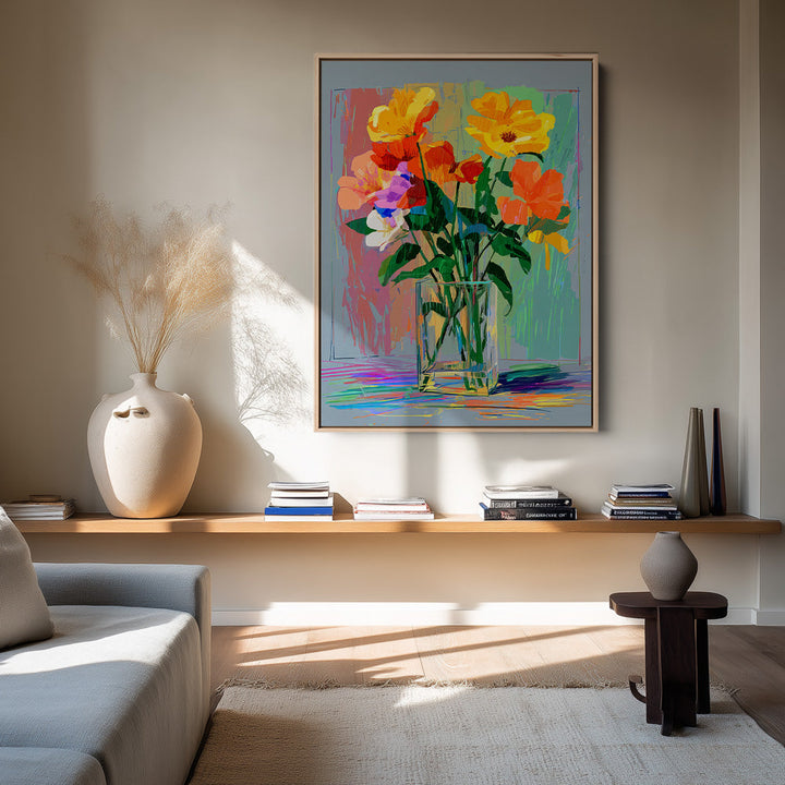 Regenboogboeket Schilderij