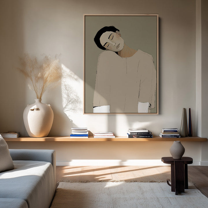 Rust in Beige Schilderij