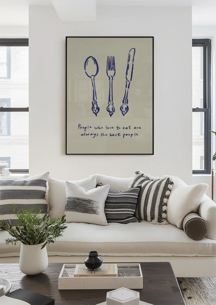 Blauw Bestek Schilderij