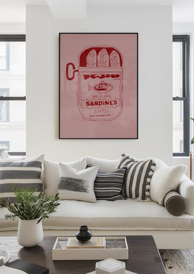 Grafisch Sardineblikje Schilderij