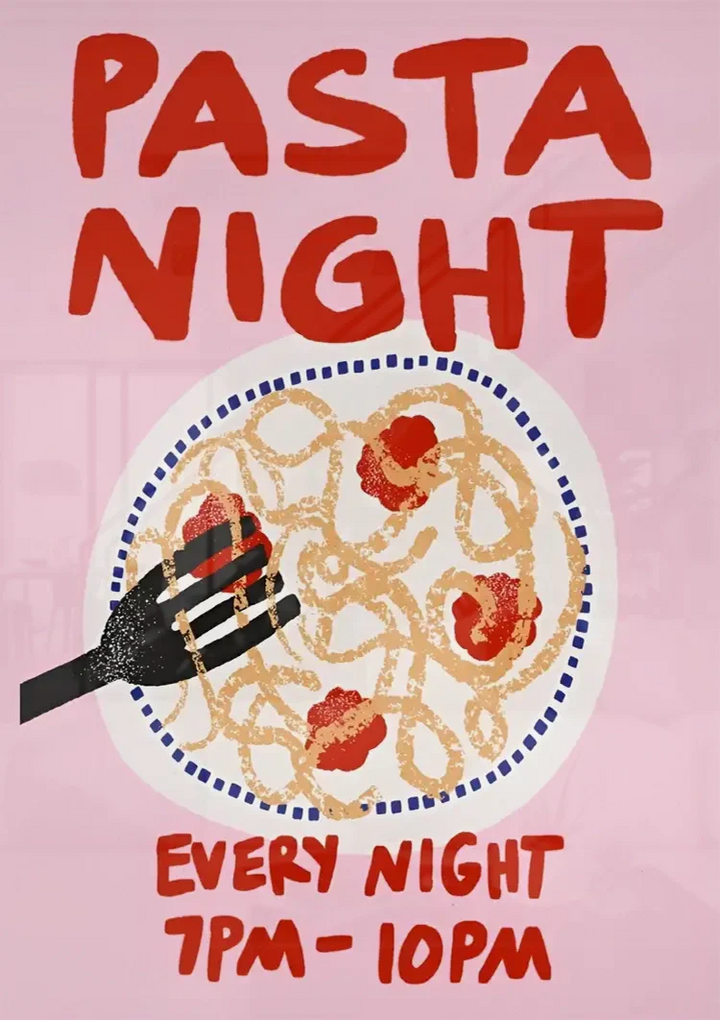 Pasta Night Schilderij