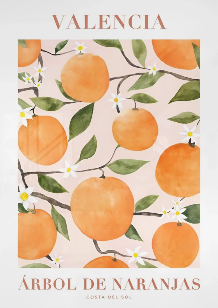 Valencia Arbol De Naranjas Schilderij