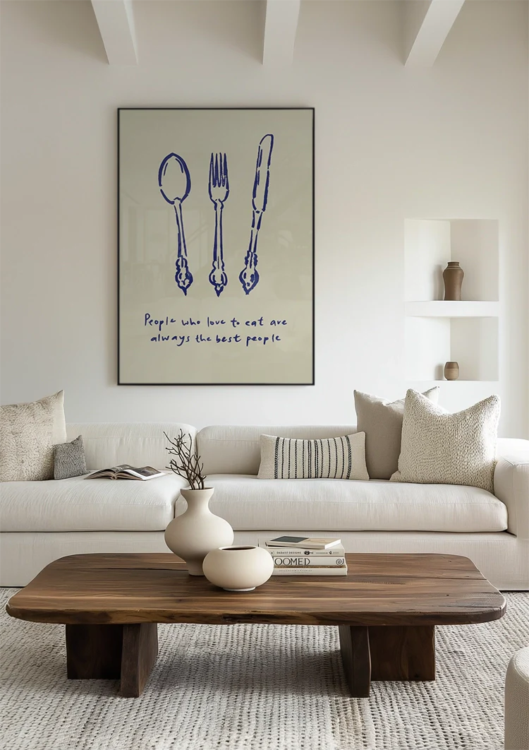 Blauw Bestek Schilderij