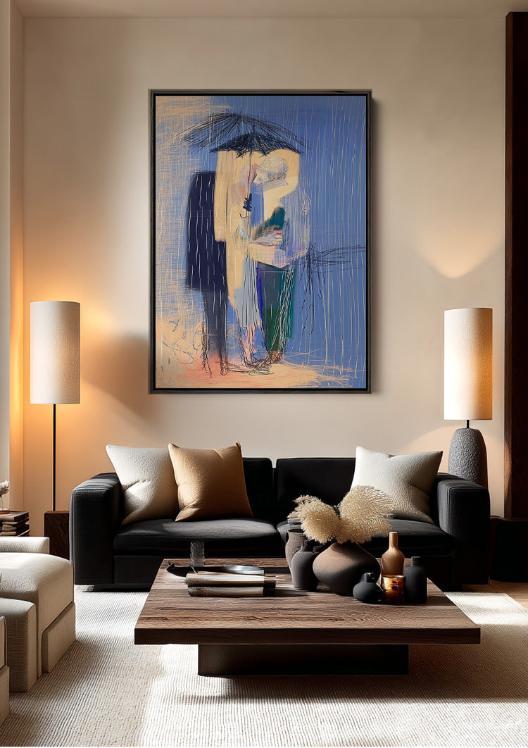 Under Blue Rain Schilderij
