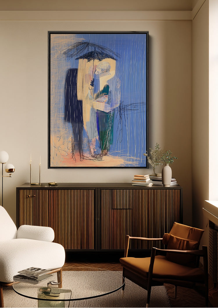 Under Blue Rain Schilderij