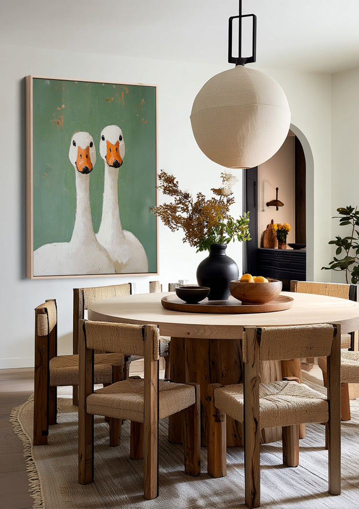 Twee Zwanen in Stilte Schilderij