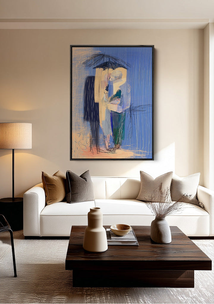 Under Blue Rain Schilderij