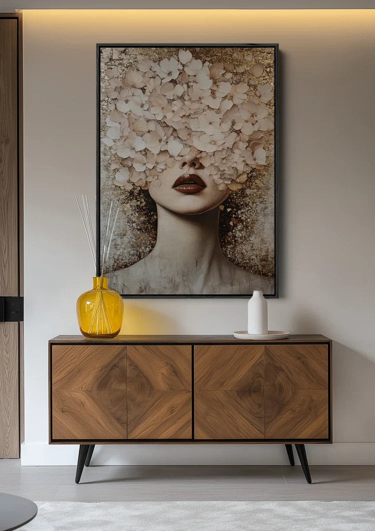 Bloemenmasker Schilderij