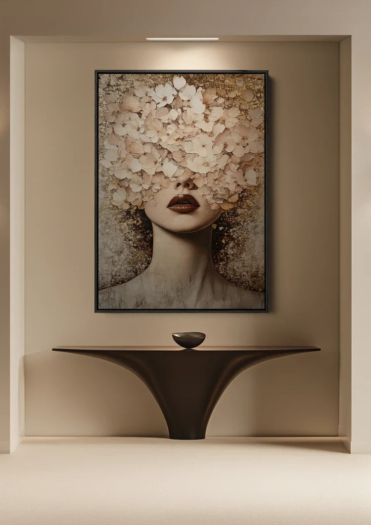 Bloemenmasker Schilderij