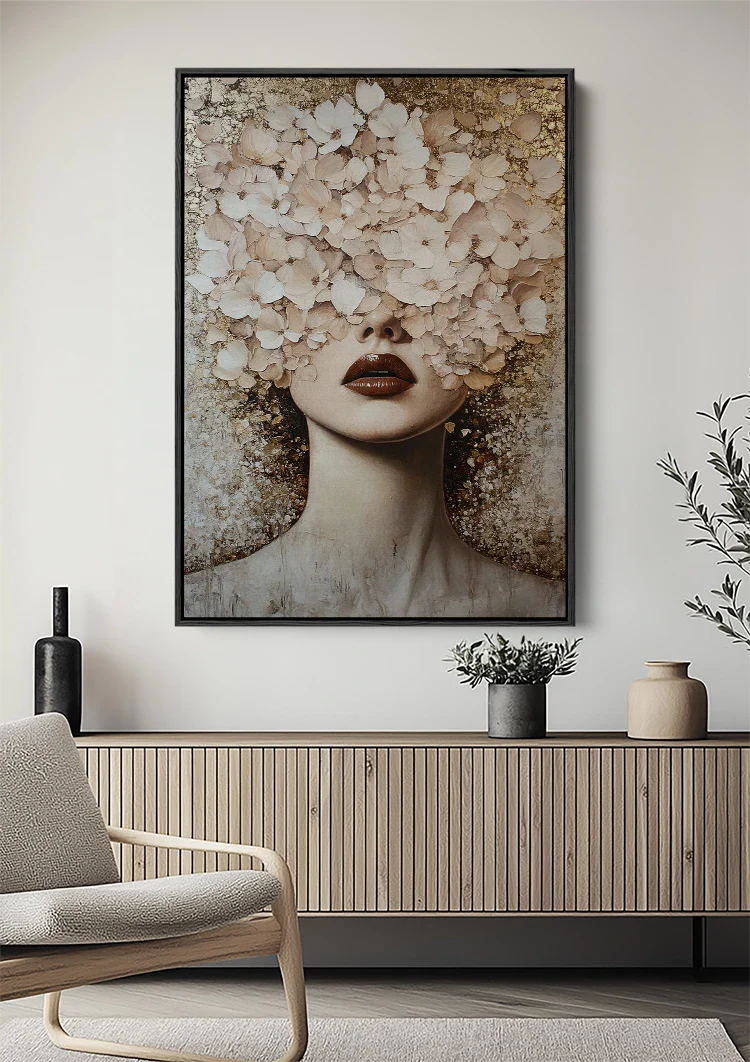 Bloemenmasker Schilderij