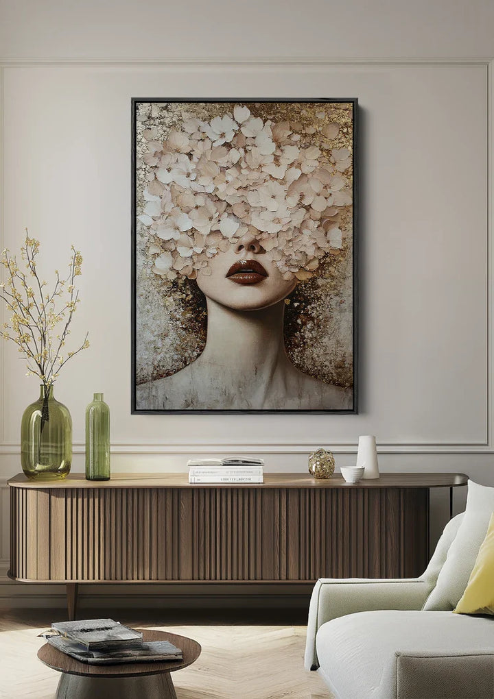 Bloemenmasker Schilderij